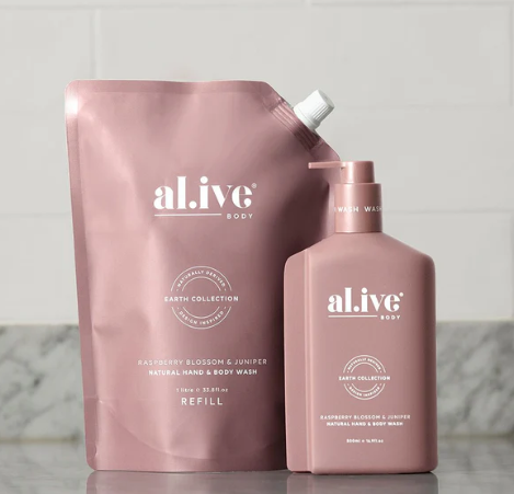 ALIVE BODY - Rasberry Blossom & Juniper 1L Wash Refill