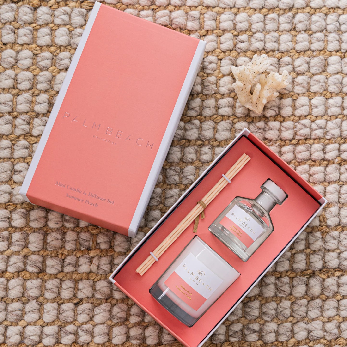 PALM BEACH | Summer Peach Mini Candle & Diffuser Set